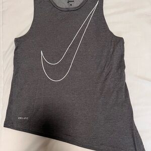 Nike Gray Asymmetrical Crop Tank Top
